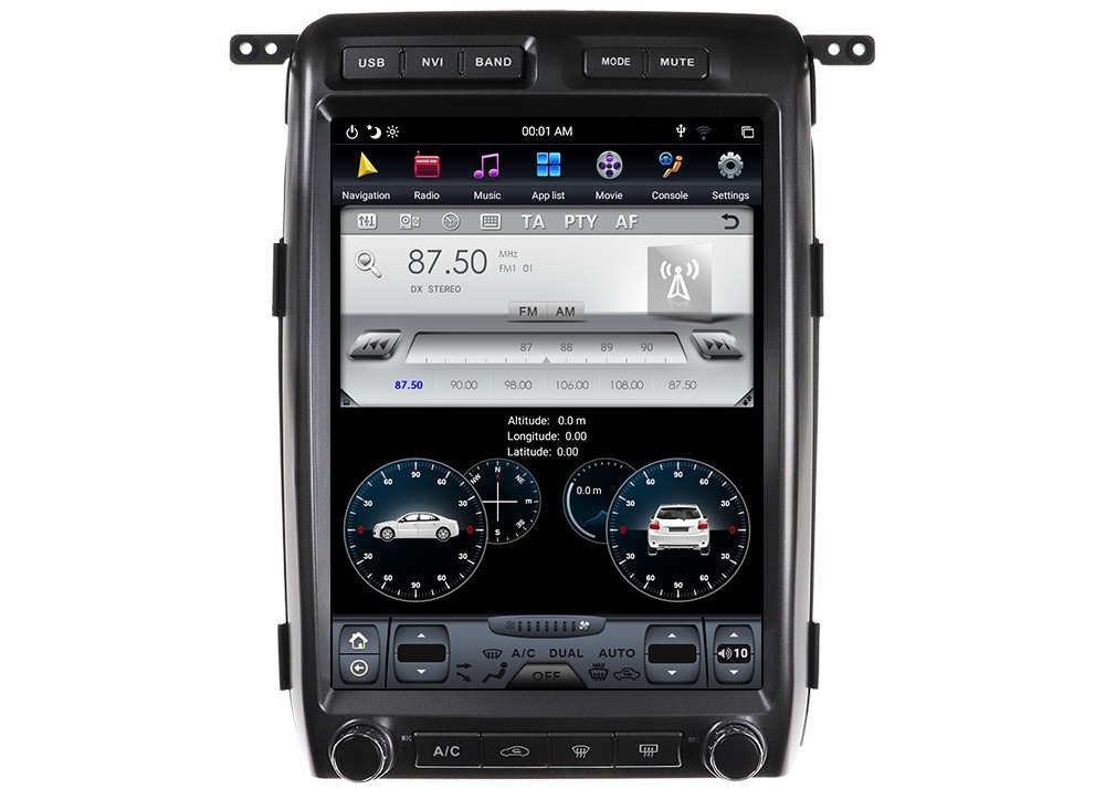 64GB कार Android हेड यूनिट PX6 13 इंच HD टच स्क्रीन Ford Raptor F150 Carplay