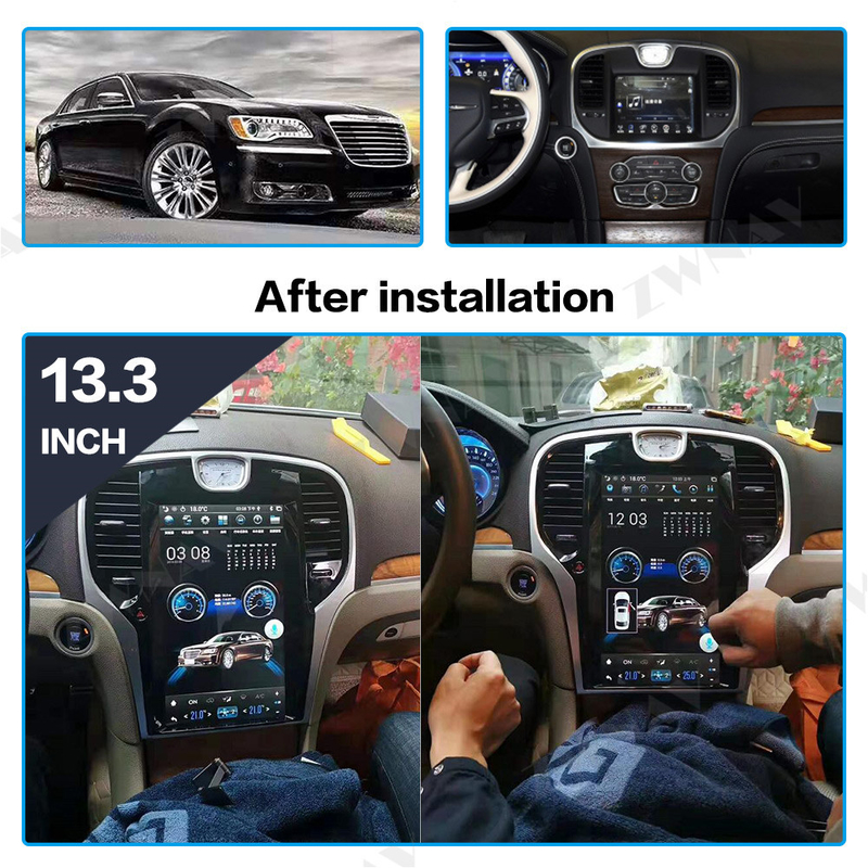क्रिसलर 300C 2013-2019 के लिए रेडियो नेविगेशन कार स्टीरियो हेड यूनिट एंड्रॉइड 9.0 कारप्ले